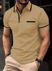 Venta rápida de verano 2024 transfronteriza europea y americana, camisa POLO de Amazon con bolsillo abotonado, camisa polo deportiva para hombre