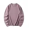 Camiseta de Manga Larga para Hombre de Algodón Puro Pesado de 400g, Color Sólido, Cuello Redondo, Gruesa y No Transparente, Holgada Casual Unisex, Camiseta Básica para Pareja
