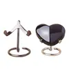 Enfeite de suporte em forma de coração de cristal, suporte de exibição de metal para esfera de cristal, base para espécime mineral de pedra bruta, suporte de pedra ornamental atacado