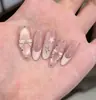 Nuevas tiras de arte de uñas listas para usar al por mayor redondas cortas estilo coreano lunares coloridos rosa nude lindo femenino arte de uñas