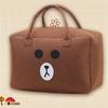 Item da Temporada de Viagem em Estoque: Bolsa de Viagem de Feltro Portátil, Grande Capacidade, Multifuncional, Estilo Cartoon Fofo, com Alça para Carrinho para Armazenamento e Organização
