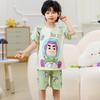 Pijamas de verano para niños de comercio exterior, cuello redondo, manga corta, para niños y niñas, dibujos animados, traje de aire acondicionado de verano para niños medianos y grandes, venta al por mayor