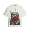 Camiseta Corta de Manga Corta Retro Suelta Vintage de San Miguel Belleza Moderna Lavado Pesado para Parejas Hombres y Mujeres