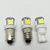 E10 Rosca Ba9S Bax9S Angulado Bay9S 5 LEDs SMD 5050 Luz de Posição Branca Azul Vermelha Verde Amarela T10