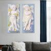 Pintura decorativa nórdica para sala de estar, mural moderno minimalista retro para dormitorio, pintura triple de estilo europeo, pintura colgante de pared para fondo de sofá