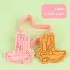 Formas de Biscoito Série Cowboy, Tipo Pressionar 3D Realista, Formatos de Bota e Chapéu, Ferramentas de Confeitaria DIY