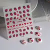 Adesivos de Unha com Relevo de Morango Tridimensional Série de Unhas Amor de Verão