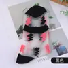 Calcetines de Mujer para Primavera Verano con Adorno de Encaje, Base de Algodón con Fibra de Vidrio, Transpirables, Antideslizantes, Hasta la Pantorrilla, Medias de Seda de Cristal, Calcetines Hasta la Pantorrilla, Fabricante, Venta al por Mayor