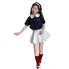 Conjunto de Verano para Niñas 2026 Nueva Moda Estilo Coreano para Niñas Mayores, Conjunto de Falda de Pastel de Manga Corta con Cuello Polo Tendencia