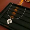 Aretes Collar Flor Rombo Circonita Aguja de Plata Anillo Pulsera Estilo Frío Personalizado Lujo Accesible Set de Joyería de Alta Gama