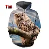 Nueva Sudadera con Capucha de Moda para Hombre con Estampado de Animales de Búho 3D Venta Directa de Fábrica Suministro de Comercio Exterior