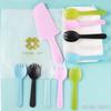 Juego de vajilla para hornear pasteles, cuchillo y tenedor, plato y juego de cuchillo y tenedor desechables para pastel de cumpleaños, combinación de plato y tenedor para pastel