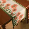 Caminho de Mesa Moderno Simples Jacquard Tecido Colorido Flores Mundo Subaquático Ondas de Primavera Franjas Toalha de Mesa Doméstica Poliéster Caminho de Cama