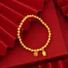 Pulseira Artesanal Tradicional com Sementes de Lótus e Contas Douradas em Cores Vietnamitas, Adequada para Presentes de Casamento