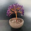Árvore da fortuna feita à mão com cascalho de cristal, árvore dos desejos, xícara de chá, tigela do tesouro, árvore de cristal, decoração de mesa para casa, item de artesanato