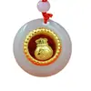 Pingente de ouro com incrustação de jade Jade Hetian com incrustação de ouro a tempo de correr Casal Guanyin Buda bolsa da sorte masculina e feminina loja de ouro presente