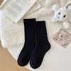 Novas Meias Femininas com Felpa Atoalhada, Meias de Toalha Grossas de Inverno, Meias Versáteis, Meias Quentes de Algodão, Meias de Cano Médio para o Inverno