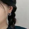Pendientes de Cruz Retorcida Amanecer de Primavera: Estilo coreano petite, elegante y simple, versátil para el día a día, diseño de línea de doble capa, aretes nuevos