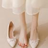 Nicho Hada Brisa Nocturna Suave Elegante con Falda y Zapatos para Mujer 2025 Verano Nuevo Estilo Boca Baja Punta Afilada Tacones Altos