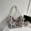 Moda Tendencia Otoño e Invierno 2025 Bolso Cubo Casual Perezoso de Hombro Estilo Coreano Estampado de Leopardo Bolso Retro de Axila