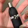 Anel de Laço Doce com Diamante Estilo Coreano Anel Aberto Ajustável de Pérola para Mulheres Design Versátil de Nicho