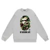Marca de moda transfronteriza de comercio exterior BAPE sudadera con capucha de punto para hombre, otoño e invierno, manga larga, estampado de letras, holgada, cuello redondo