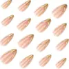 Uñas Postizas Doradas Estilo Francés de Venta Caliente Transfronteriza Uñas Portátiles Arte de Uñas 3D Forma Almendra Popularidad en Comercio Exterior Uñas Postizas al por Mayor