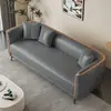 Sofá para apartamentos pequeños, habitaciones de alquiler, salas de juegos, salones de mahjong, adecuado para dos o tres personas, área de descanso de oficina, resistente a los arañazos de gatos, piel y látex, configuración recta