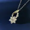 Collar de plata de ley s925 para mujer, collar de diamante moissanita, cadena para clavícula de girasol con forma de corazón, collar de moissanita de 0.5 quilates color D