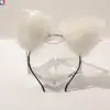 Sexy Encaje Pluma Orejas de Conejo Accesorio para el Cabello Diadema Disfraz de Evento Diadema de Orejas de Gato Adorno de Cabeza para Fiesta Estilismo