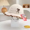 Sombrero de Cuenca Dulce con Lazo para Bebé Niña Sombrero de Pescador con Volantes de Moda para Niños Nuevo Sombrero de Sol para Bebés Venta al por Mayor