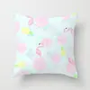 Suministro directo de fábrica funda de almohada pintada a mano con diseño de flamenco lindo animal tropical y planta funda para cojín de respaldo de coche