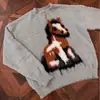Suéter Jacquard de Piel Sintética de Visón para Invierno con Diseño de Caballo para Hombre, Estilo Retro Americano Perezoso, Suave y Cálido, Tejido de Punto Holgado con Cuello Redondo