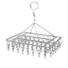 Artefacto para calcetines de acero inoxidable, tendedero de disco multifuncional de secado rápido, tendedero de múltiples pinzas para ropa interior, calcetines, venta al por mayor
