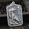 Colgante cuadrado de plata esterlina para hombre, marca de dragón de plata pura Kirin, etiqueta de personalidad dominante retro, collar de moda nacional que combina con todo