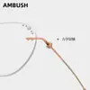 Gafas de Prescripción Ambush Nuevas Sin Marco con Borde Cortado, Gafas Cuadradas de Titanio Puro Estilo Chino Nuevo para Mujer