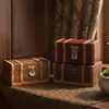 Caja de almacenamiento de madera vintage estilo europeo personalizada con cerradura, caja de almacenamiento de escritorio para documentos, caja de utilería para filmación de cine y televisión, caja decorativa