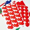 Pegatinas de bandera impermeables autoadhesivas pegatinas para la cara de niños estrella roja de cinco puntas pegatinas para la cara en forma de corazón fans Día Nacional venta caliente