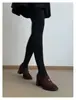 Mocasines Camellia para Mujer en Stock, Zapatos de Tacón Alto Grueso, Nuevo Estilo Primavera 2026 para Mujer, Zapatos Pequeños de Cuero Estilo Británico