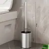 Cepillo para Inodoro de Acero Inoxidable sin Rincones Muertos, Juego de Limpieza para Inodoro Doméstico Montado en la Pared, Kit de Limpieza para Baño sin Taladro