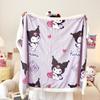 Manta Cálida Gruesa de Terciopelo de Leche Compuesto con Terciopelo de Cordero para Otoño e Invierno Manta de Dibujos Animados Sanrio Kuromi Comercio Exterior Transfronterizo