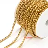 Cadena de Perla Cuadrada de Acero Inoxidable Transfronteriza 1.5-5mm Chapada en Oro de 18K Accesorios Semi-Terminados para DIY Collares Pulseras Venta al por Mayor