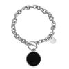 Joyería transfronteriza de Europa y Estados Unidos geométrica cadena gruesa otbuckle pulsera redonda de nácar blanco y negro para mujer ins simple personalidad adornos de mano