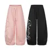 Calça atlética casual Magic Bear estilo retrô americano para street dance e hip-hop, perna reta, modelagem solta, perna larga com estampa de estrelas