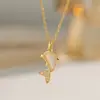 Moda Coreana e Japonesa Versátil Colar de Zircônia Estilo Floresta Golfinho para Mulheres, Design de Nicho, Pingente de Cobre de Luxo Leve, Corrente Elegante para Clavícula