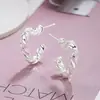Pendientes de Aro Trenzados Exagerados Retro Europeos y Americanos con Forma de C para Mujer, Pendientes Vintage Exquisitos y Versátiles de Estilo Francés