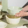 Jingdezhen Louças e Pratos com Esmalte Subcamada Estilo Creme Conjunto de Tigelas e Pratos de Cerâmica Domésticos Presentes de Inauguração Louças Novas