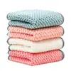 Paño de limpieza colgante de doble cara de vellón de coral para cocina y baño, toalla de mano absorbente con diseño de rejilla de piña, paño de cocina, estropajo para tareas del hogar
