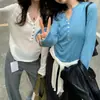 Suéter de punto coreano Dongdaemun para mujer, nuevo lanzamiento de otoño de alta gama, dulce y elegante, multibotones, cómodo, de corte ajustado