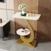 Mesa lateral moderna de ardósia de luxo leve, mesinha de centro pequena, mesa lateral para sofá de sala de estar, armário lateral, prateleira de armazenamento para hall de entrada, moderna e de alta qualidade